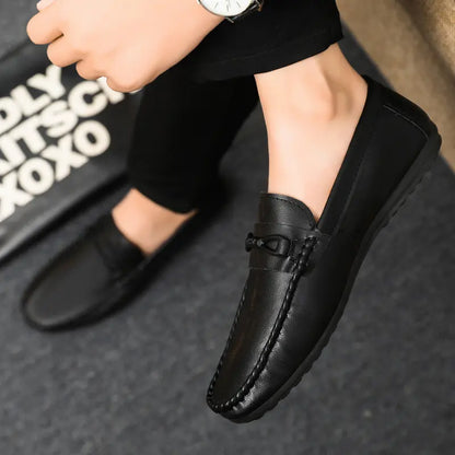 🔥🔥🥿 Zapatos casuales de piel de corte bajo para hombre, versátiles y transpirables, con suelas suaves y antideslizantes.