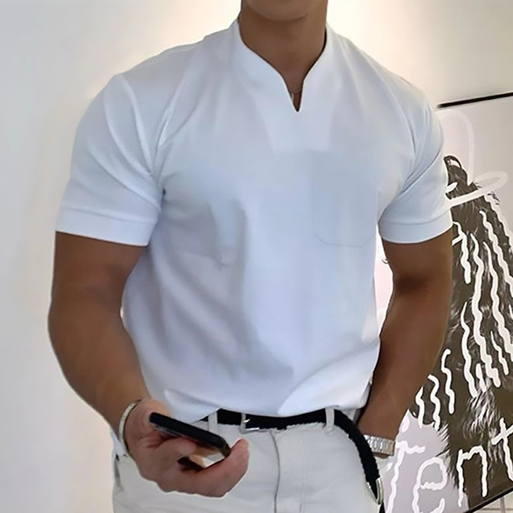 💪👔Polo deportivo para hombre en tallas grandes, de algodón elástico_4247241