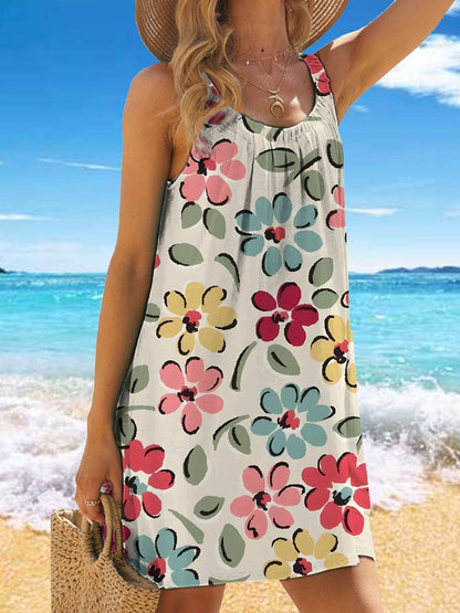 🎁✨🌊【S-5XL】2026 Nuevo vestido estampado con hombros descubiertos de verano