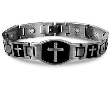 Vegyél egyet, kapsz egyet ingyen 🎁💙 Feraco Férfi Réz Kereszt Karkötő, Mágneses Gyógyító Karkötő 46 Mágnessel - 99,99% Tiszta Réz_4240789