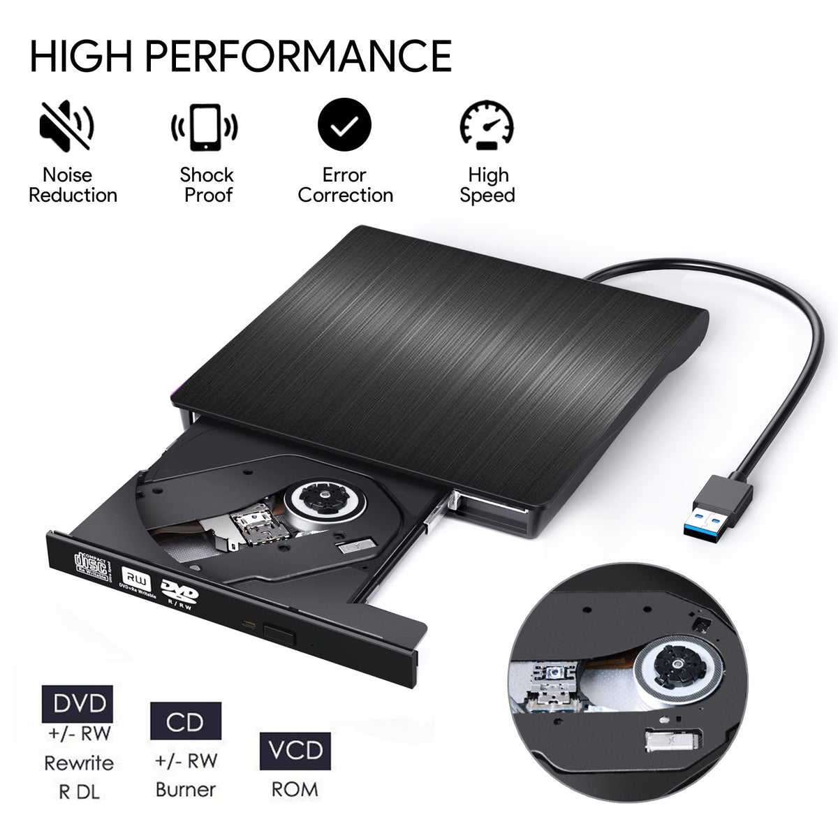 📢📢¡50% de descuento! 💿💻 Lector de CD/DVD Externo – Plug & Play, Portátil y Compatible con Mac/Windows_4213949