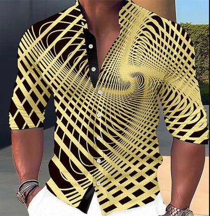 🔥Último día con 50% de descuento👔【S-6XL】Nueva camisa casual estampada de moda para hombre_4269587