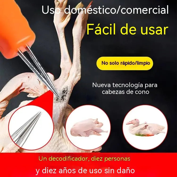 🐓🦆 Desplumadora eléctrica portátil para pollos, patos, gansos y aves de corral (carga USB)