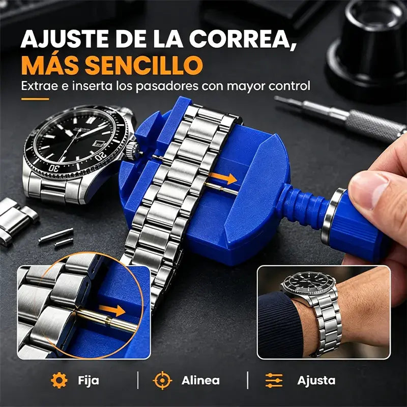 🎉 Oferta 2026 🔧 Kit profesional de reparación de relojes – Correa nueva, pila nueva, el mismo reloj – Repáralo tú mismo en minutos ⌚