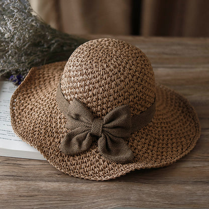 🎀 50% DE DESCUENTO 👒 | Sombrero de paja con lazo retro – Plegable y transpirable para el verano