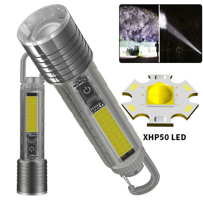 👍👍Linterna compacta de alta potencia con LED de múltiples fuentes, portátil y con una duración de batería ultralarga.