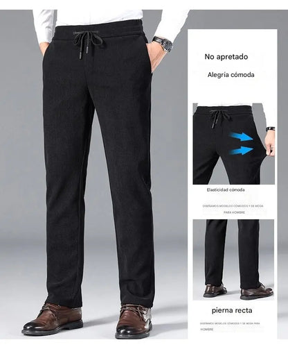 👖【L-5XL】Terciopelo de otoño e invierno más pantalones deportivos de terciopelo para hombre, pantalones casuales sueltos