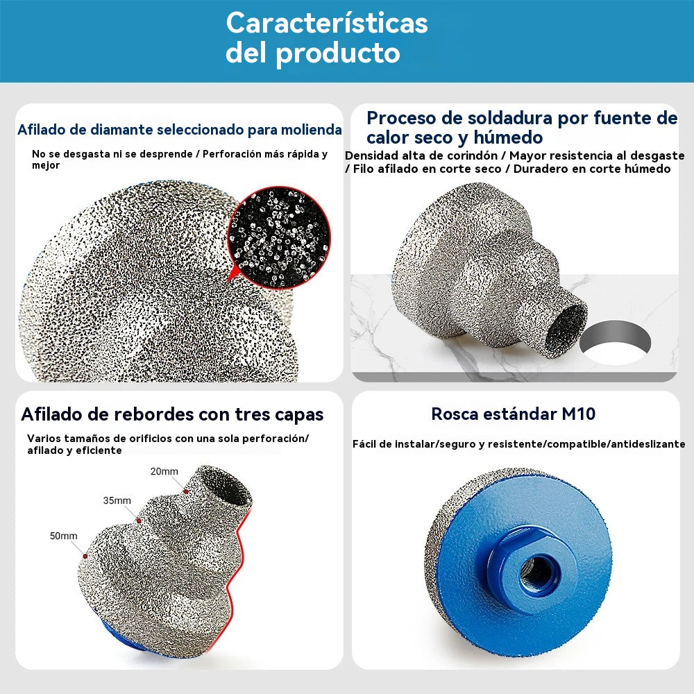 🔥⚒️Escariador de agujeros estilo pagoda, ✅Perforación/escariado/biselado✅Diseño escalonado, taladro multiusos