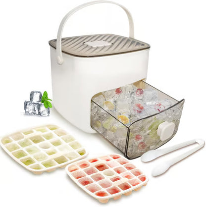 💞¡Ventas superiores a 50 000! 💥🥤🧊 ¡50 % de descuento! Máquina de hielo con función de almacenamiento: produce 48 cubitos a la vez, tapa a prueba de fugas. Apilable, ahorra espacio. Incluye pala y pinzas para hielo 🏖️✅