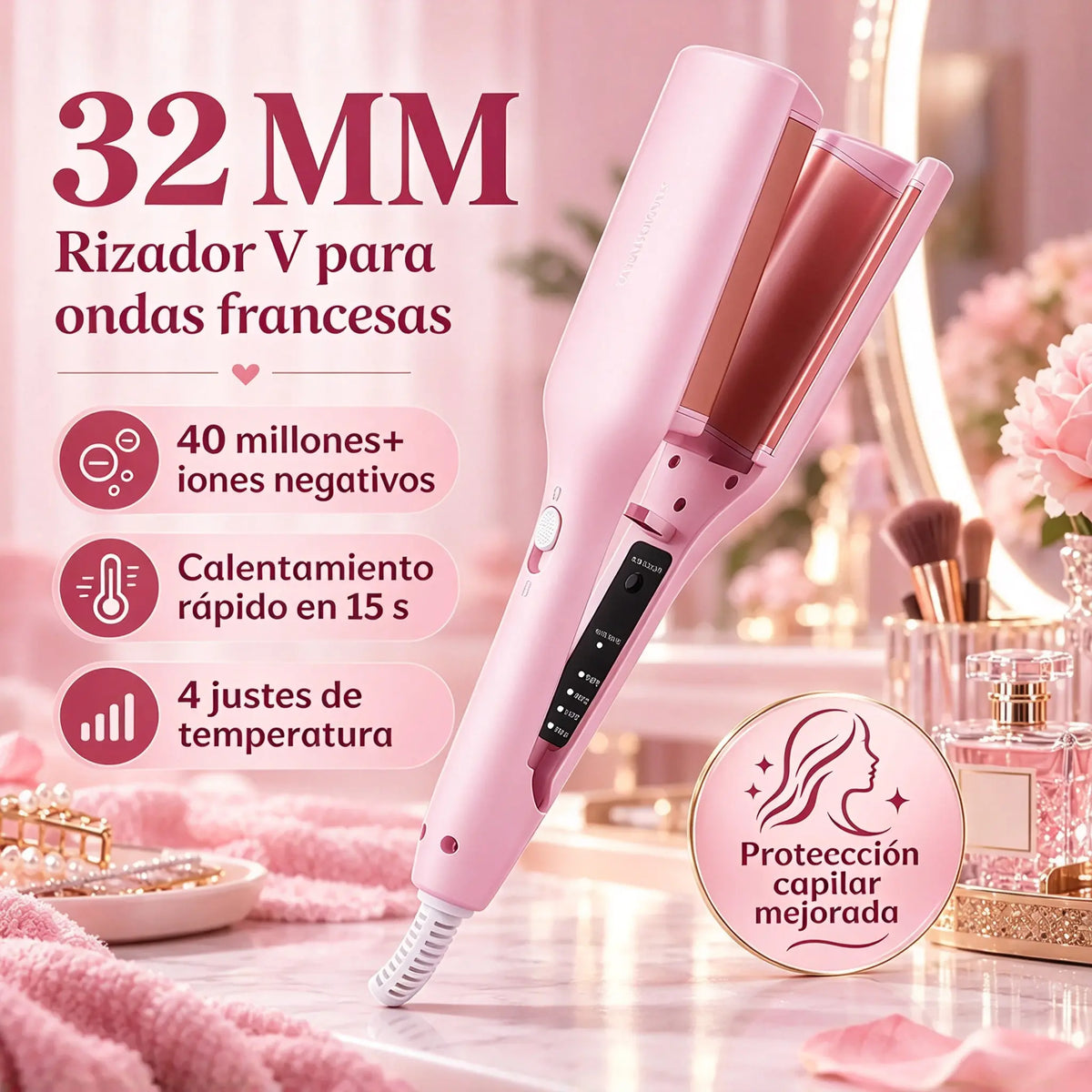 💈1 unidad por 33 euros 💐💁‍♀️ Ondulador de pelo: brillo de calidad de salón y protección contra el calor ✨