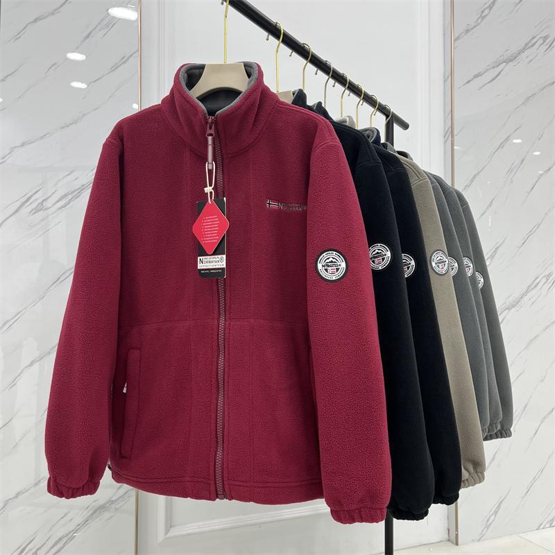 🧥【XS-3XL】Chaqueta de forro polar de terciopelo grueso para hombre, otoño e invierno, cálida, ligera, talla grande_4212367