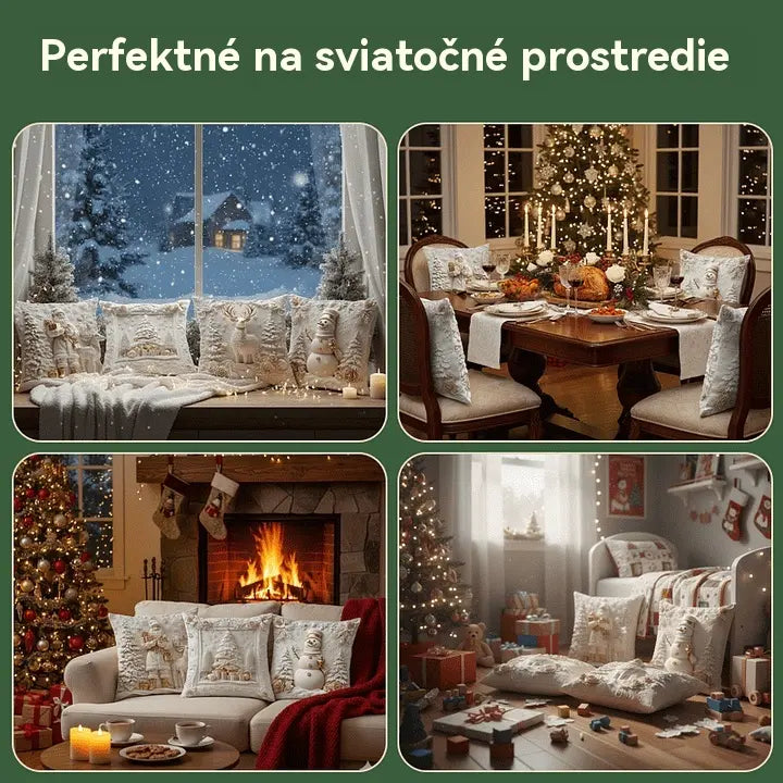 🎅Oferta de Navidad 49% de descuento🎄Funda de almohada navideña 【Juego de 4 piezas】