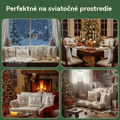 🎅Oferta de Navidad 49% de descuento🎄Funda de almohada navideña 【Juego de 4 piezas】