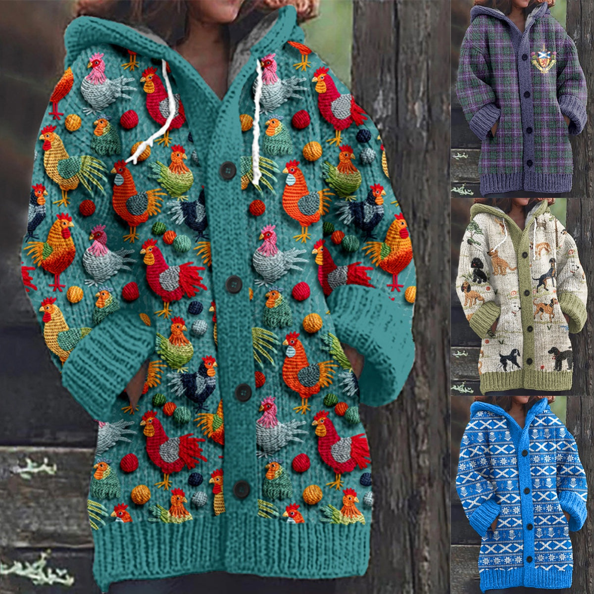 🥰Nowy wygodny wełniany kardigan w stylu retro_4181268