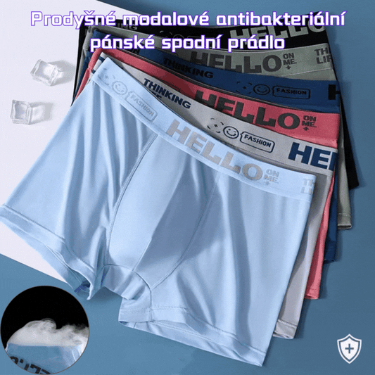 🔥【6 kusů】🧊 49% sleva poslední den---Antibakteriální, konvexní modální pánské boxerky větší velikosti ze síťoviny ve tvaru U
