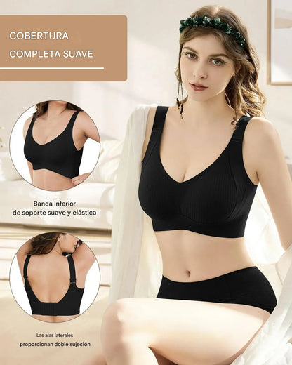 🧊[Paquete de 4] 🍃Sujetador de una pieza sin costuras ni aros para mujer - Transpirable y sin sudor ❤️ [40–95 kg]