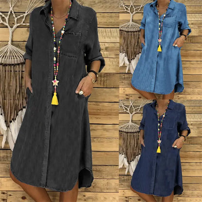 👗【S-5XL】 🔥 【40-120 kg】2026 új, nagy méretű női farmer ruha, hétköznapi, sokoldalú ✅ Utánvét lehetséges