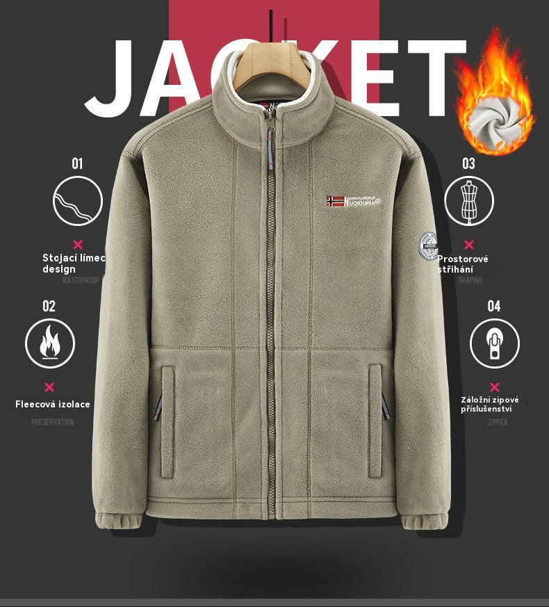 🧥【XS-3XL】Chaqueta de forro polar de terciopelo grueso para hombre, otoño e invierno, cálida, ligera, talla grande