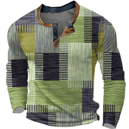 🎁😍[Korlátozott ideig kapható] 👔[S-4XL] Férfi hosszú ujjú mintás póló