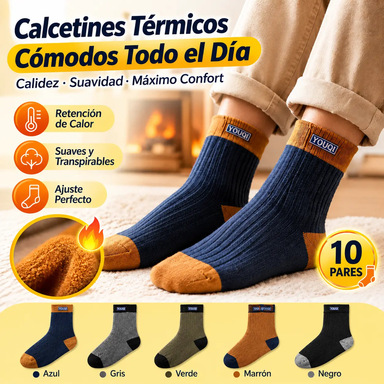 😍🧦【10 pares】Calcetines desodorantes de algodón para hombre, nuevos 2026, absorbentes del sudor