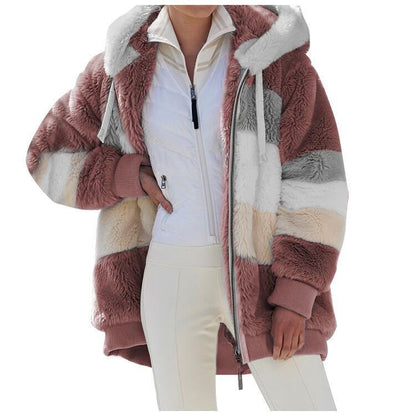 ☃️Oferta limitada, 35% de descuento❄️【S-5XL】Nueva chaqueta de invierno para mujer 2026, gruesa con franjas de felpa
