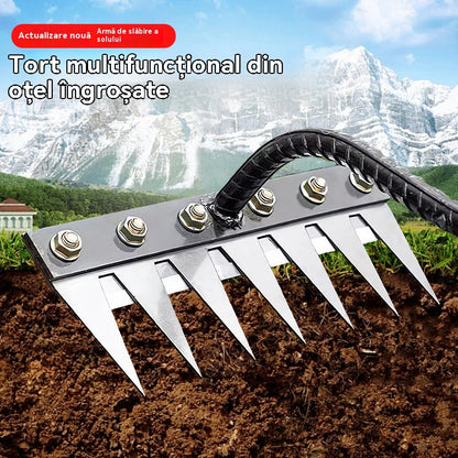 ⛏️🌱Artefacto de deshierbe con azada para excavar en agricultura, cultivo de hortalizas, herramienta para aflojar el suelo, rastrillo de acero feroz, rastrillo de clavos