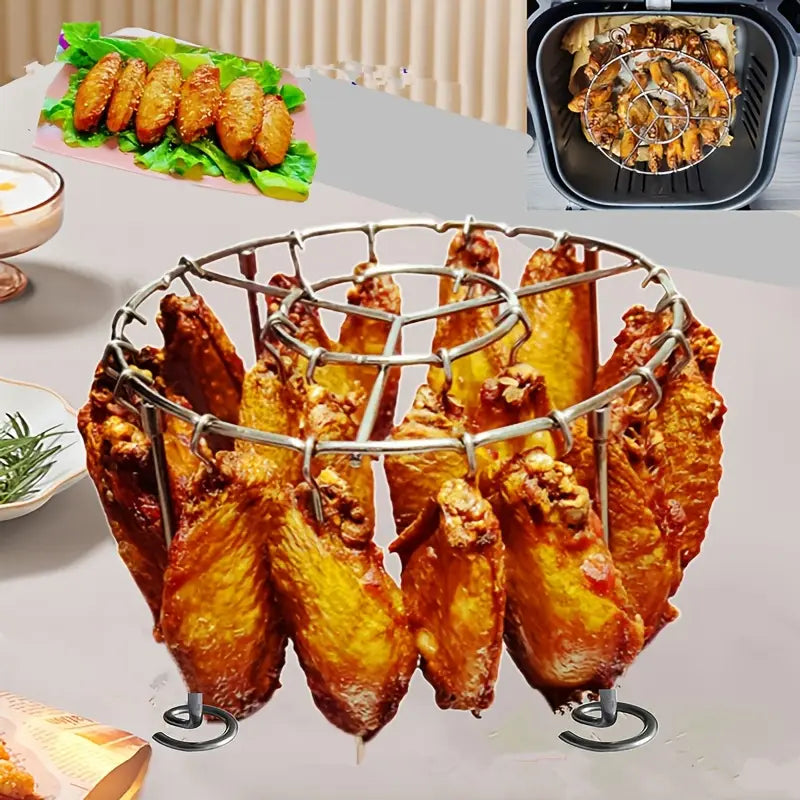 💥🍢🍖🍗 Gril z nerezové oceli 304 s 24 špízy pro horkovzdušnou troubu