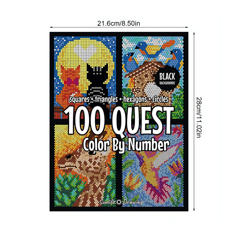 50% DE DESCUENTO🎄🎨Libro para colorear por números 100 QUEST