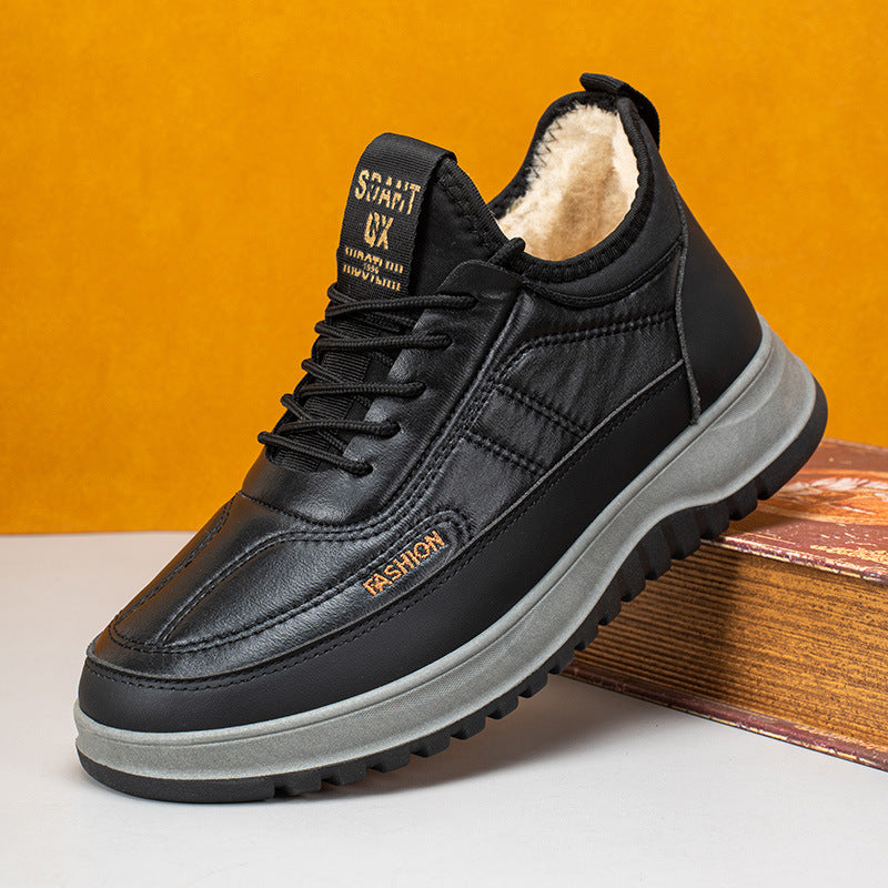 🔥【39-45】Zapatos deportivos casuales de invierno 2025 para hombre, nuevos, de cuero genuino, impermeables, con suela suave de terciopelo