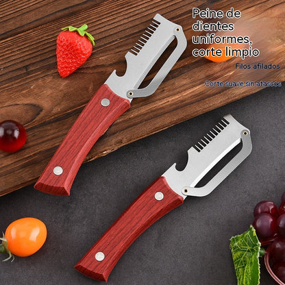✅Compra 1 y llévate 1 gratis (2 artículos) 🧅🔪 Pelador de cocina multifuncional 3 en 1: ¡Pela, corta y abre botellas! 🔥