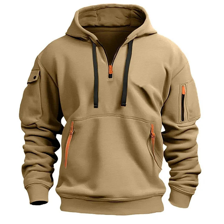 🔥💥【S-5XL】 Pánská mikina na zip s mnoha kapsami-3780670