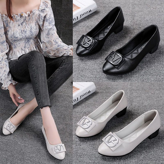 👠✨【35-40】Nové módní měkké kožené boty s tlustou podrážkou