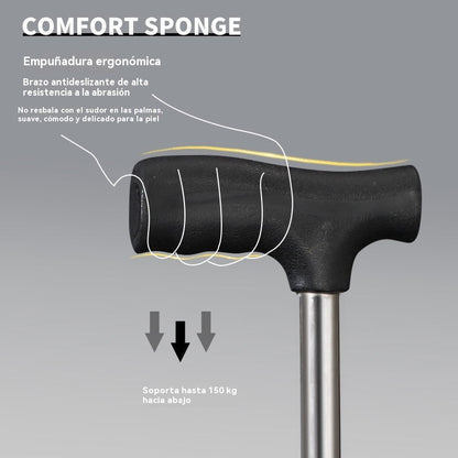✨Bastón plegable 2 en 1 con silla, Las muletas son anticaídas, plegables y portátiles✅Bastones de trekking telescópicos