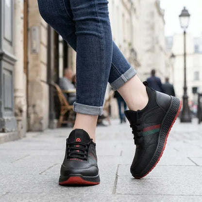 ❤¡Rebajas a mitad de precio!❤ | Zapatos de cuero impermeables y antideslizantes para mujer, zapatos casuales con suelas gruesas y amortiguación para otoño.