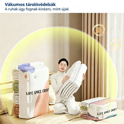 👕📦 [5 darabos szett! ] Vákuumos ruhákhoz való tárolózsákok — Pumpa nélkül | Vastagított kialakítás dupla rétegű tömítésekkel a kipukkadás és a légszivárgás hatékony megakadályozása érdekében.