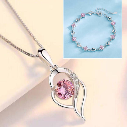 ✨✨【¡Compra 1 y llévate otro gratis!】💎 Conjunto de pulsera y collar Corazón del Océano en plata de ley 925