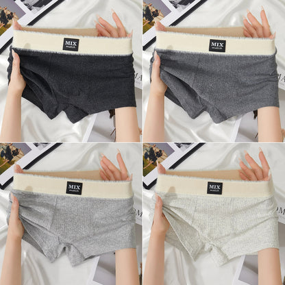 🔥【Juego de 4 piezas】Ropa interior de polar texturizado de algodón para hombre_4204343