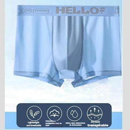 🧊【Compra 3 y obtén 3 gratis】Calzoncillos tipo bóxer de seda de hielo finos y transpirables para hombre, superventas de verano