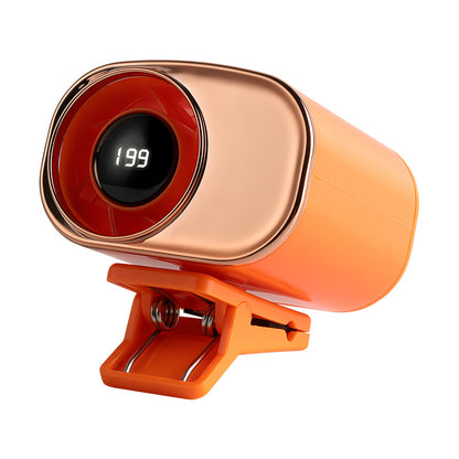 🌀 Ventilador manos libres con pantalla LED, clip integrado y 199 niveles de ajuste