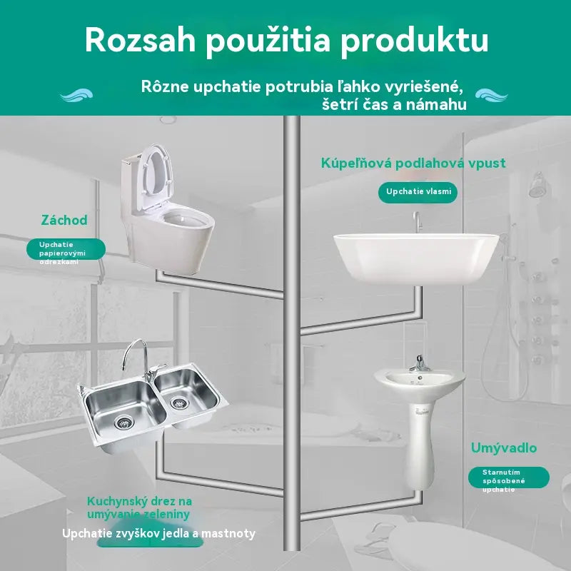 🔥【Kúpte 3, získajte 3 zadarmo】6 balení za 24 € 💪Silný prostriedok na odstraňovanie upchatia a korózie potrubí, vhodný na rozpúšťanie olejových škvŕn v toaletách, podlahových odtokoch, kanalizácii a kuchyniach