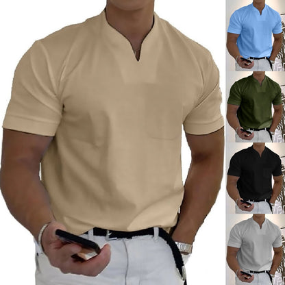 💪👔Polo deportivo para hombre en tallas grandes, de algodón elástico_4247241