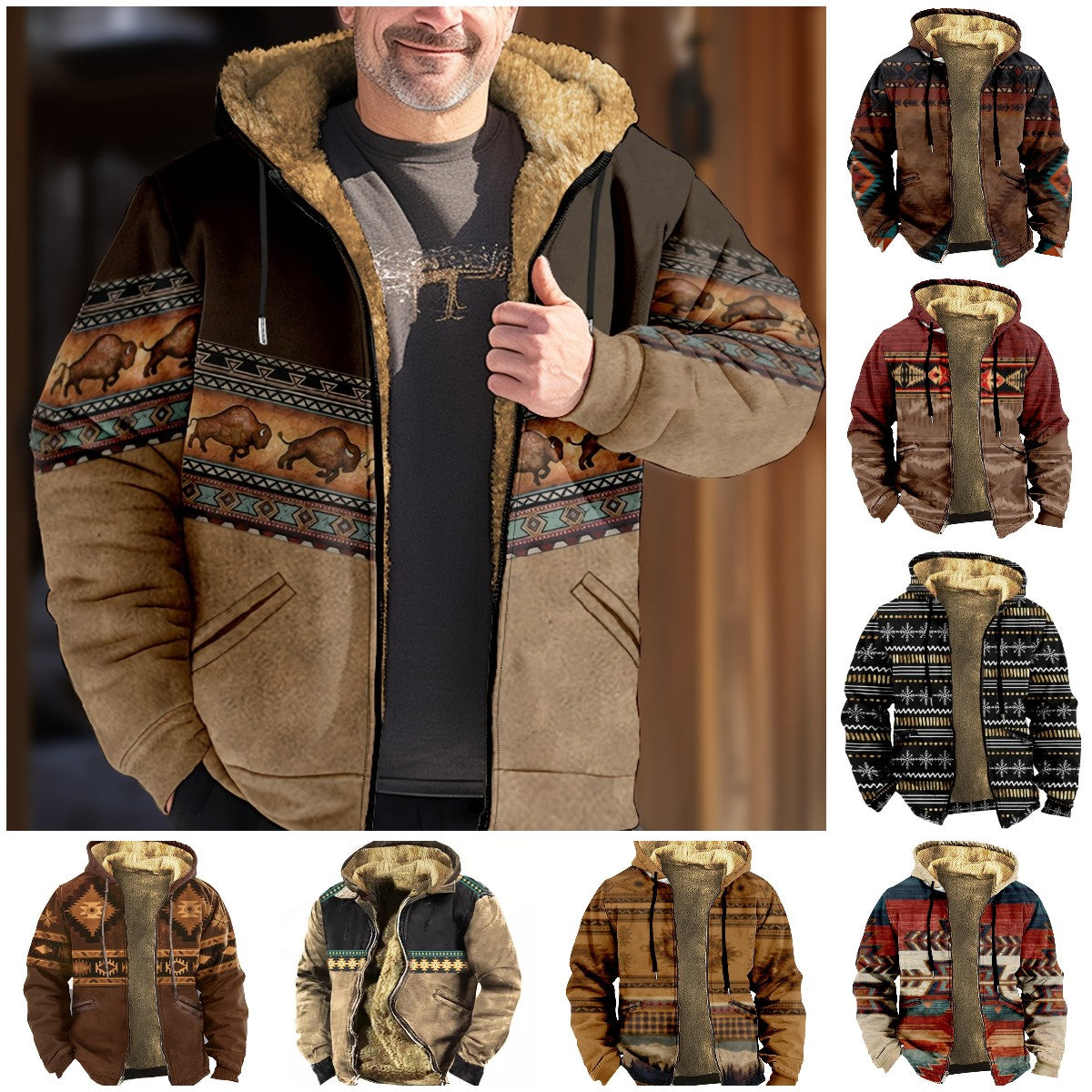 😀【S-4XL】 Podzimní a zimní ležérní pánský zesílený sametový