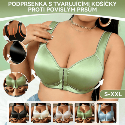 💕【Balení 3 kusů】【40-100 kg】Nová podprsenka bez kostic se zapínáním vpředu, s push-up efektem a zvedajícím tvarem