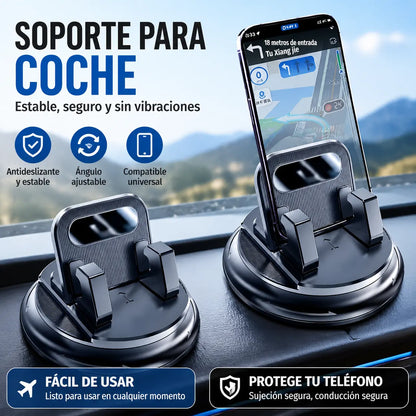 🎯 ¡50% DE DESCUENTO EN TODO! Soporte giratorio para teléfono – Montaje seguro en el salpicadero, goma de alto agarre 🧭🔄 【Calidad garantizada】