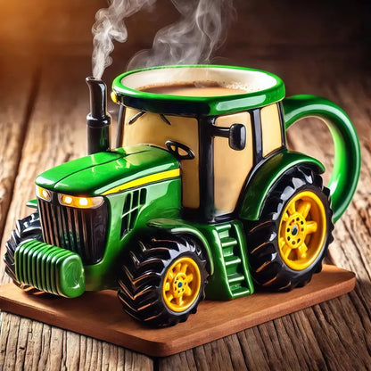🔥【50% de descuento】Taza de café retro con forma de tractor agrícola