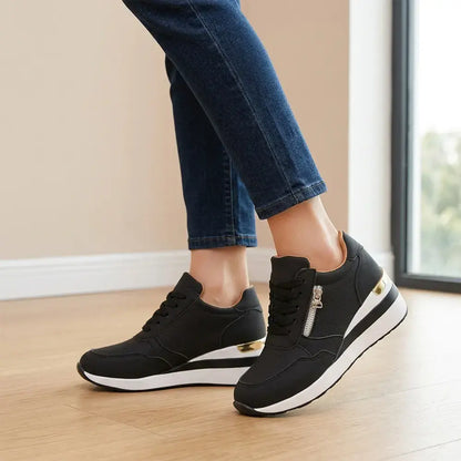👟【36-43】Zapatillas deportivas de cuña sin cordones de tallas grandes: zapatos de plataforma ligeros para el día a día, zapatos cómodos para caminar y hacer ejercicio.