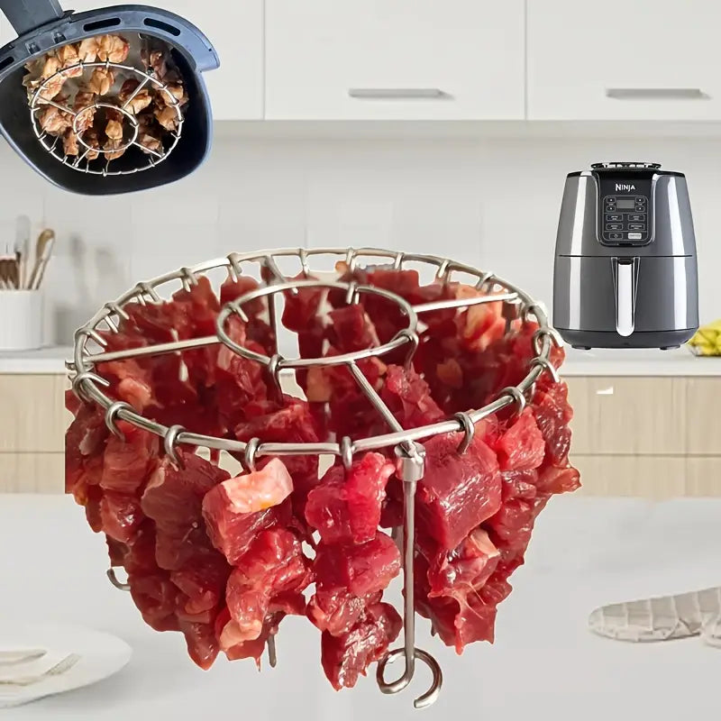 💥🍢🍖🍗 Gril z nerezové oceli 304 s 24 špízy pro horkovzdušnou troubu