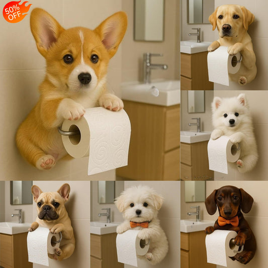 🐕【Žhavý výprodej letošního roku】Držák na toaletní papír s motivem roztomilého štěňátka