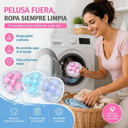 🌀6 piezas 25€✨ Filtro Flotante para Lavadora – Atrapa Pelusas, Cabellos y Pelos de Mascota en Cada Lavado 🧺