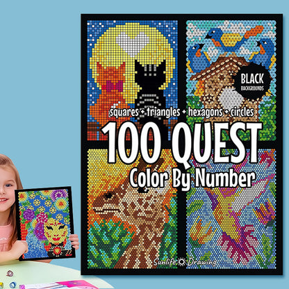 50% DE DESCUENTO🎄🎨Libro para colorear por números 100 QUEST